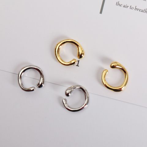 Novelty Geometric Solid Color Alloy Plating Women's Ear Clips