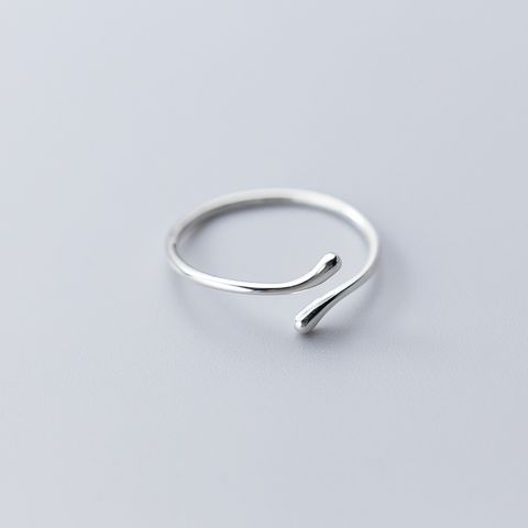 1 Piece Simple Style Solid Color Sterling Silver Open Ring