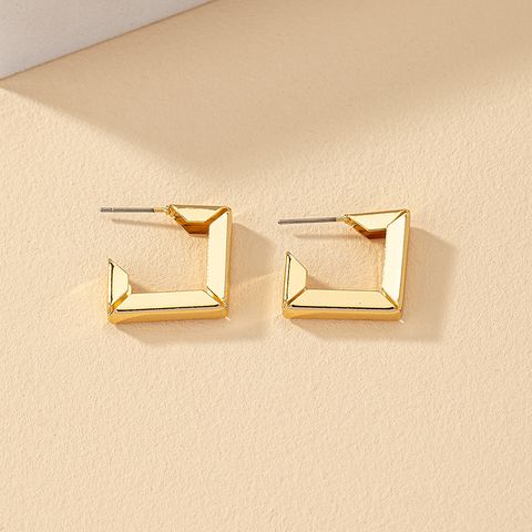 1 Pair Fashion Quadrilateral Square Alloy Plating Women's Ear Studs