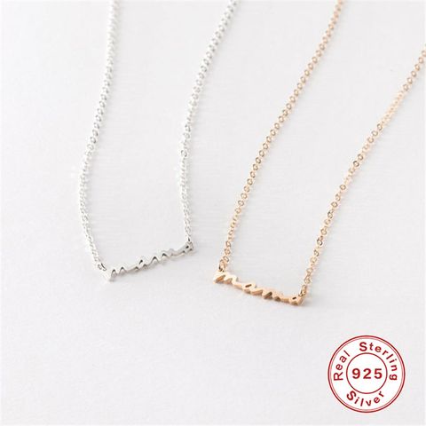 1 Piece Mama Simple Style Letter Sterling Silver Plating Necklace