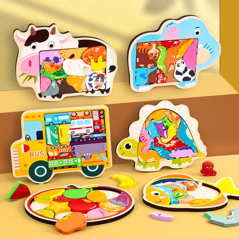 1 Set Puzzles Toddler(3-6years) Fruit Wood Toys