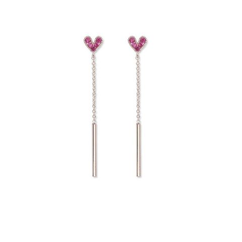 Wholesale Jewelry 1 Pair Sweet Heart Shape Alloy Artificial Gemstones Drop Earrings Ear Studs
