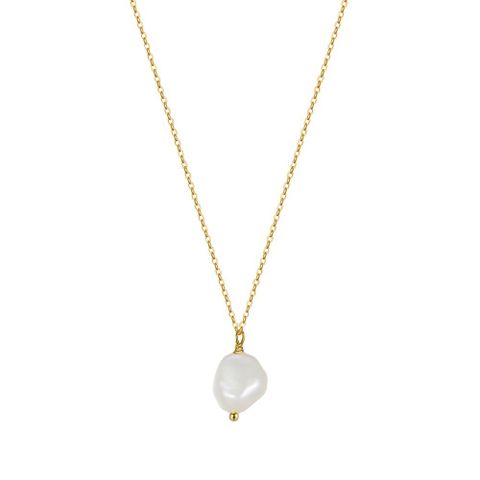 1 Piece Simple Style Geometric Sterling Silver Plating Inlay Pearl 14k Gold Plated Pendant Necklace