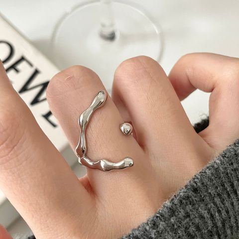 Exaggerated Irregular Sterling Silver Open Ring