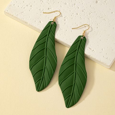 1 Pair Vacation Leaves Spray Paint Plating Iron Drop Earrings