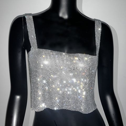 Women's Wrap Crop Top Tank Tops Diamond Streetwear Solid Color