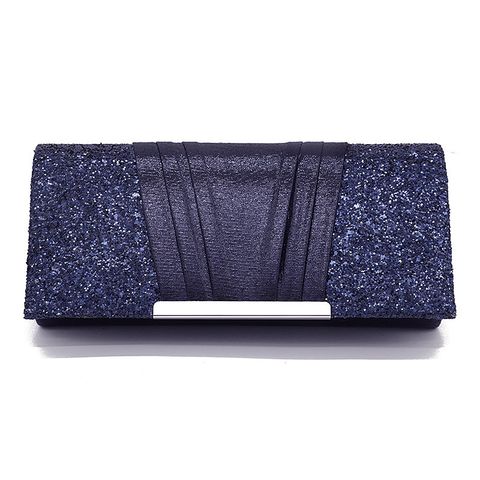 Dark Blue Black Pink Polyester Solid Color Square Evening Bags