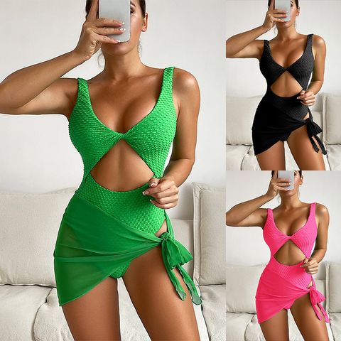 Women's Solid Color 2 Piece Set Tankinis