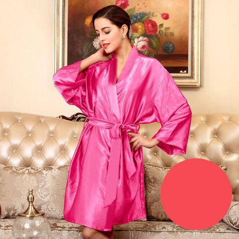 Pijama Transfronterizo Para Mujer Primavera Y Verano Seda Hielo Seda Bata De Baño Talla Grande Para Extranjeros Vestidos De Mañana Para Mujer Ropa De Verano