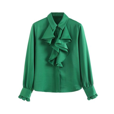 Women's Blouse Long Sleeve Blouses Layered Elegant Solid Color