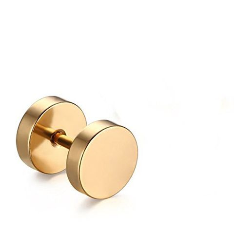 1 Piece Simple Style Round Plating Stainless Steel Earrings
