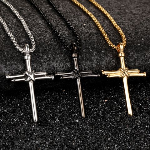 Titanium Steel Cross Necklace Classic Simple Versatile