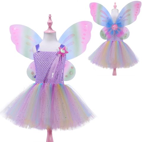 Princess Color Block Polyester Girls Dresses