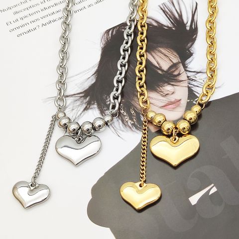 Fairy Style Heart Shape Titanium Steel Plating Pendant Necklace 1 Piece