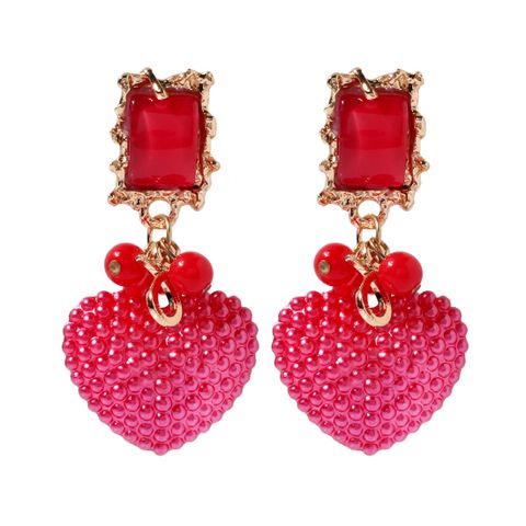 Wholesale Jewelry 1 Pair Vacation Heart Shape Resin Drop Earrings