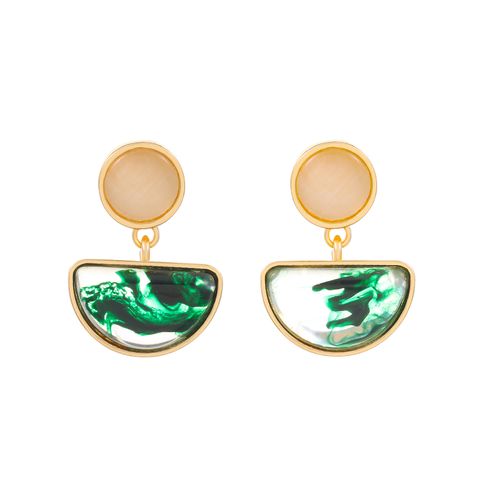 Wholesale Jewelry 1 Pair Fashion Sector Alloy Resin 14k Gold Plated Drop Earrings