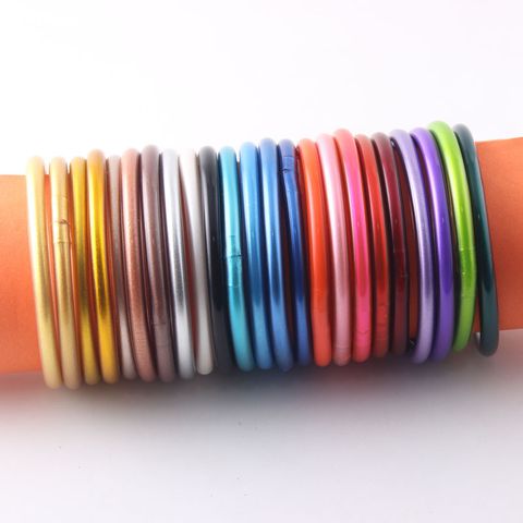 Style Ethnique Rond Couleur Unie Gel De Silice Unisexe Bracelet Bouddhiste