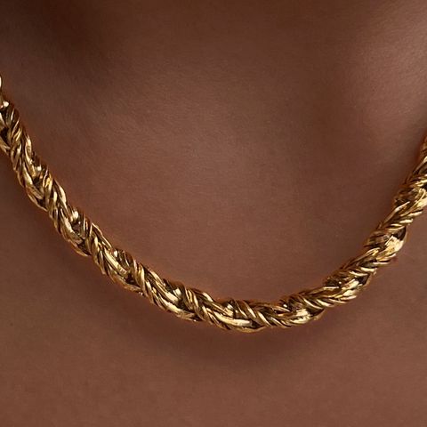 Wholesale British Style Solid Color Titanium Steel Necklace
