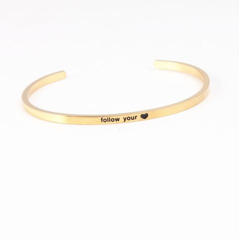 Wholesale Retro Letter Stainless Steel Bangle