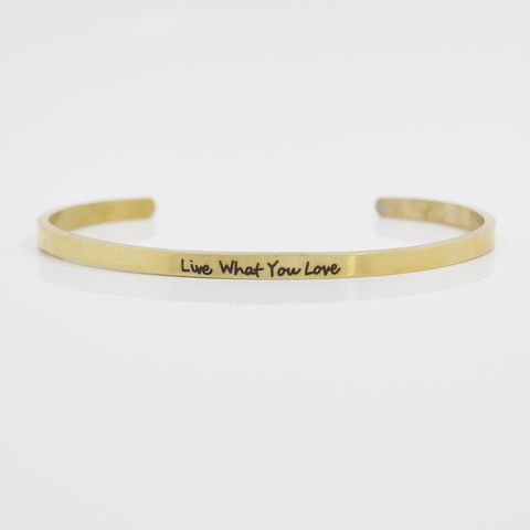 Wholesale Simple Style Letter Stainless Steel Bangle