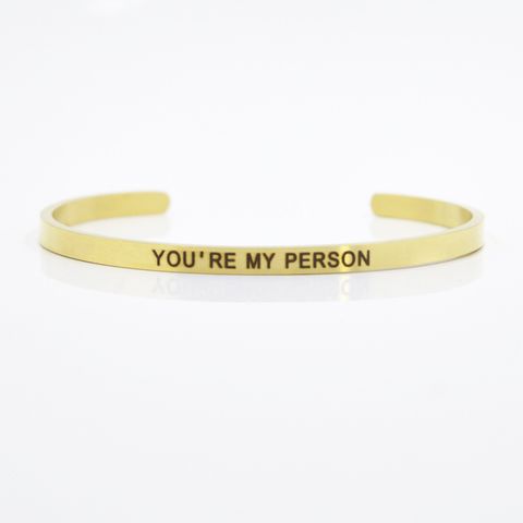 Wholesale Simple Style Letter Stainless Steel Bangle