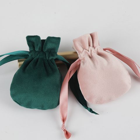 Simple Style Solid Color Velvet Jewelry Packaging Bags