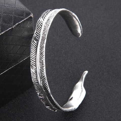 Vintage Style Feather Alloy Plating Men's Bangle