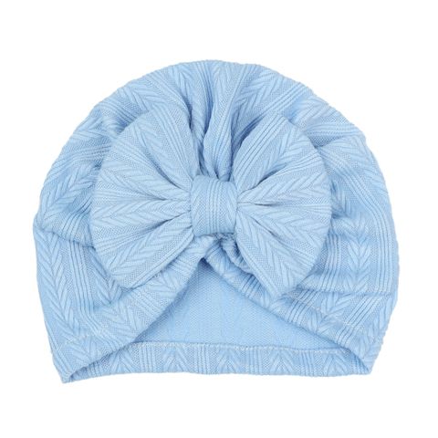 Children's Headwear Wholesale Solid Color Wheat Ear Pattern Bow Hat