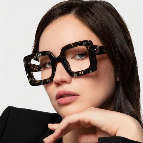 Retro Leopard Pc Square Full Frame Women's Sunglasses