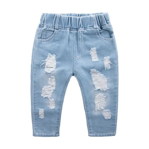 Casual Solid Color Cotton Spandex Boys Pants