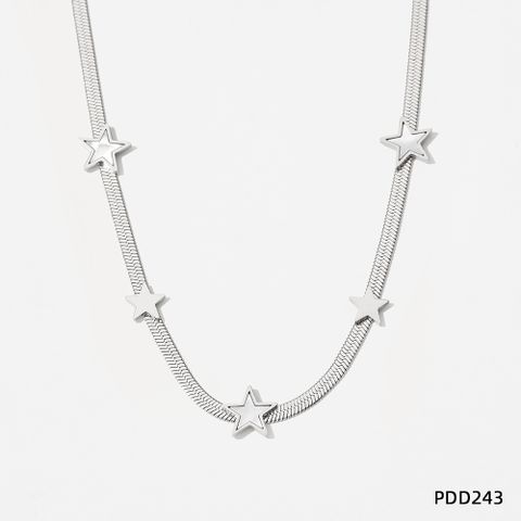 304 Stainless Steel Titanium Steel White Gold Plated Gold Plated Classic Style Plating Star Bracelets Necklace