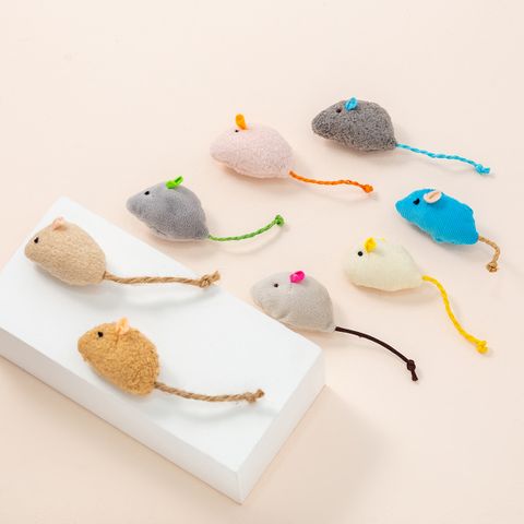 Pet Supplies Manufacturer Simulation Plush Mouse Doll Set Feather Mouse Scratch-resistant Bite Molar Cat Toy