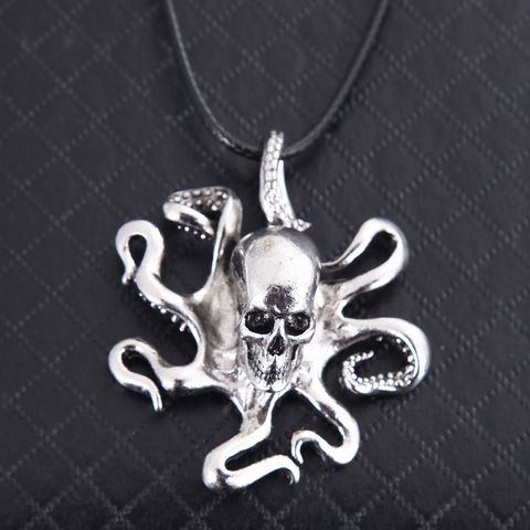 Punk Octopus Skull Alloy Plating Men's Pendant Necklace