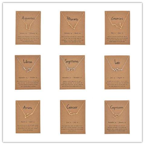Simple Style Constellation Alloy Plating Inlay Rhinestones Women's Necklace