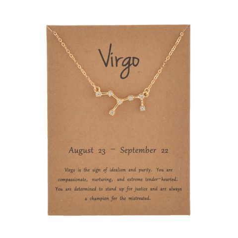 Simple Style Constellation Alloy Plating Inlay Rhinestones Women's Necklace