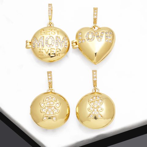 1 Piece Copper Zircon Plating Inlay Polished Pendant Mother'S Day