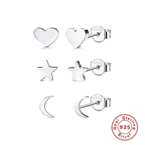 1 Set Simple Style Geometric Sterling Silver Plating Ear Studs