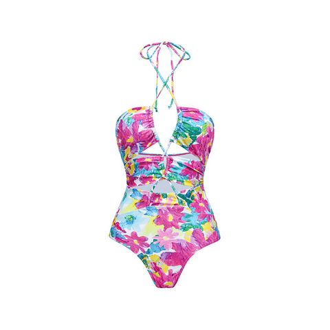 Women's Vacation Sexy Ditsy Floral Printing Hollow Out 2 Piece Set One Piece
