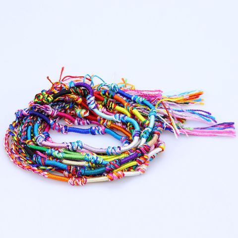 Ethnic Style Color Block Silk Thread Patchwork Unisex Bracelets