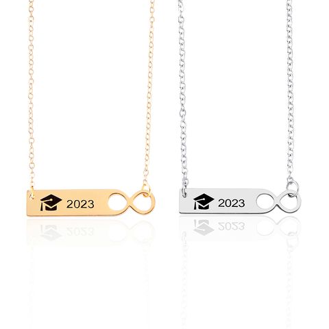 304 Stainless Steel Gold Plated Simple Style Plating Hat Infinity Necklace