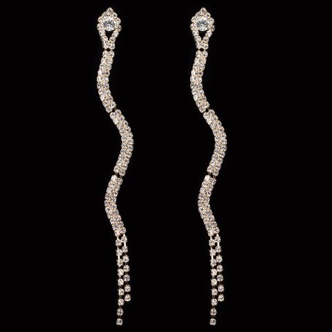 Bijoux En Gros 1 Paire Décontractée Gland Serpent Strass Strass Boucles D'oreilles