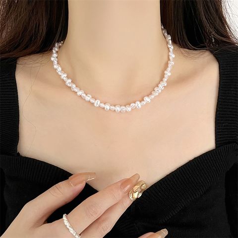 Baroque Style Pearl Alloy Irregular Beaded Women's Necklace