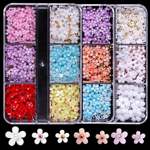 Sweet Flower Butterfly Resin Nail Decoration Accessories 1 Set