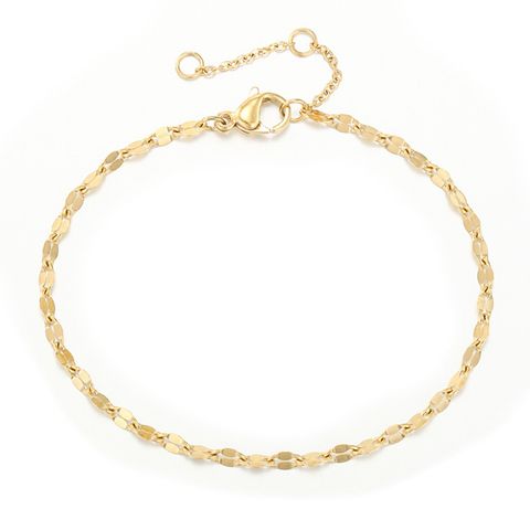 Wholesale Cute Solid Color Stainless Steel 14k Gold Plated Bracelets