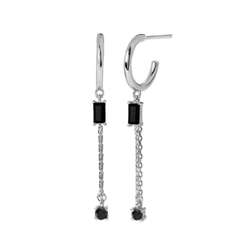 S925 Silver Needle Tassel Micro-inlaid Zircon Personality Trend Earrings