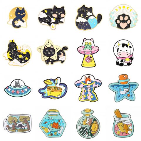 Cartoon Style Animal Alloy Stamping Stoving Varnish Plating Women's Brooches