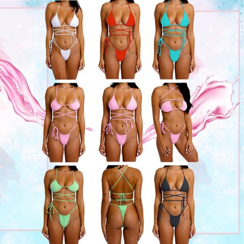 Women's Solid Color 2 Piece Set Bikinis