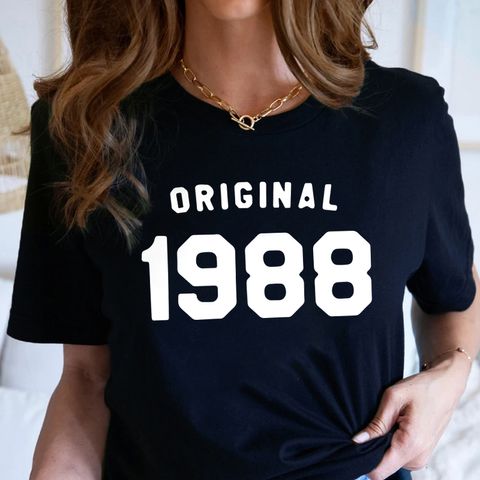 Women's T-shirt Short Sleeve T-shirts Printing Casual Letter Number