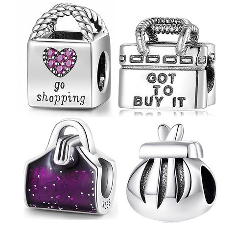 Retro Bag Sterling Silver Epoxy Inlay Zircon Jewelry Accessories
