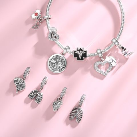 Retro Cross Heart Sterling Silver Inlay Zircon Pendants Jewelry Accessories